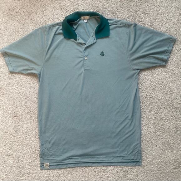 Peter Millar Shirt Mens Size XL Casual Athleisure Summer Comfort Green Golf Polo - Picture 12 of 14